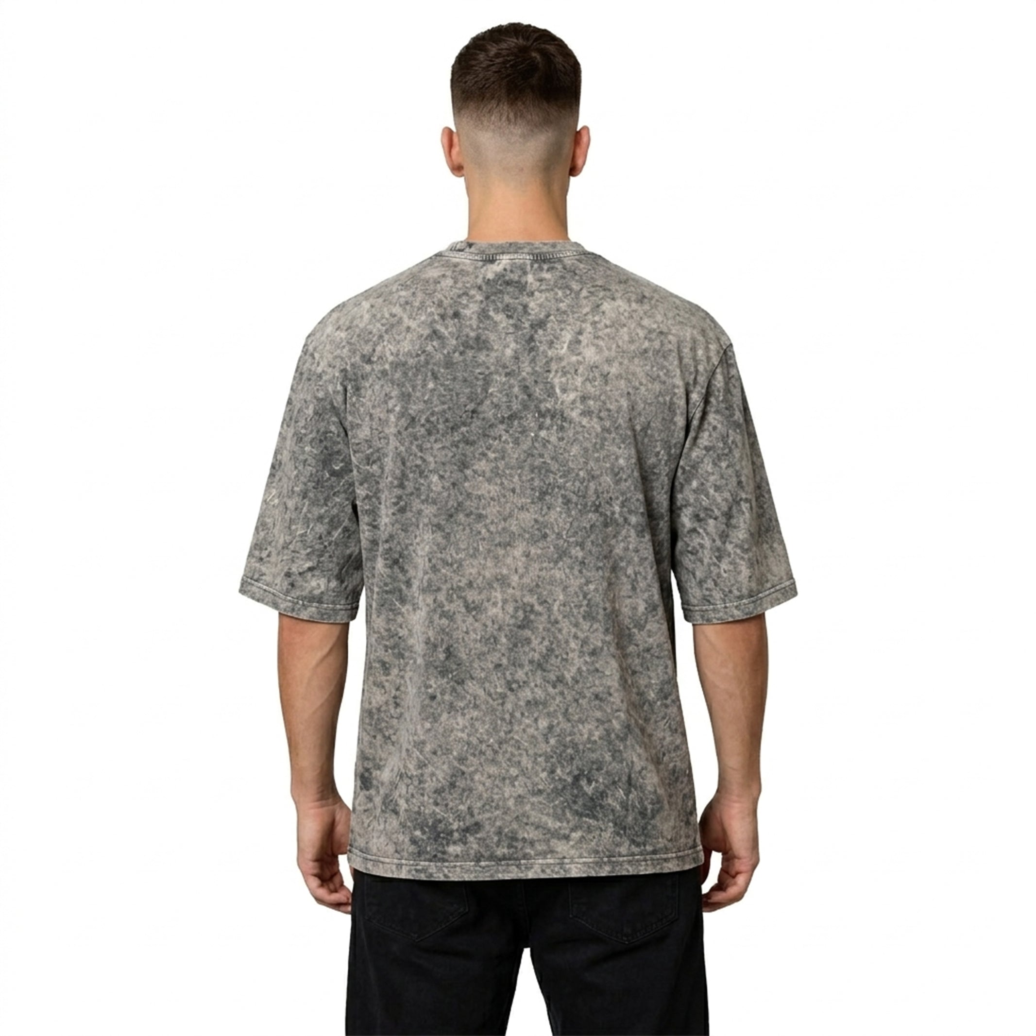 Playera Oversized Tshirt Laser Stitch Acid Gray