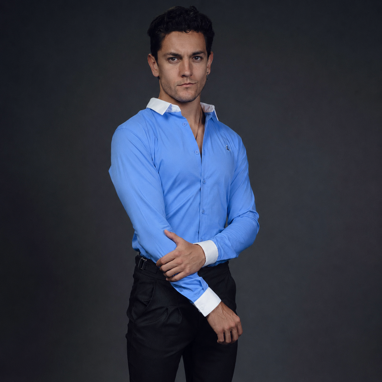 Camisa Wallstreet Metal Emblem Light Blue