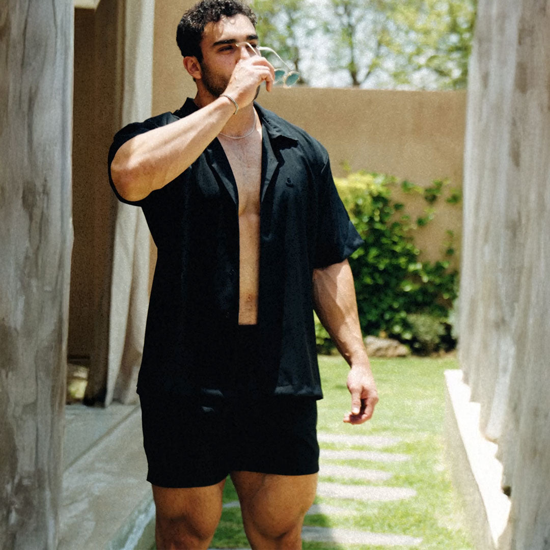 Camisa Belmond Boxy Oversized Beach Black