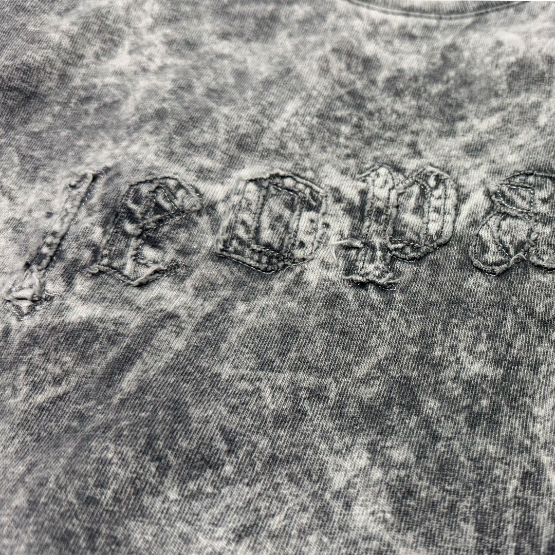 Playera Oversized Tshirt Laser Stitch Acid Gray