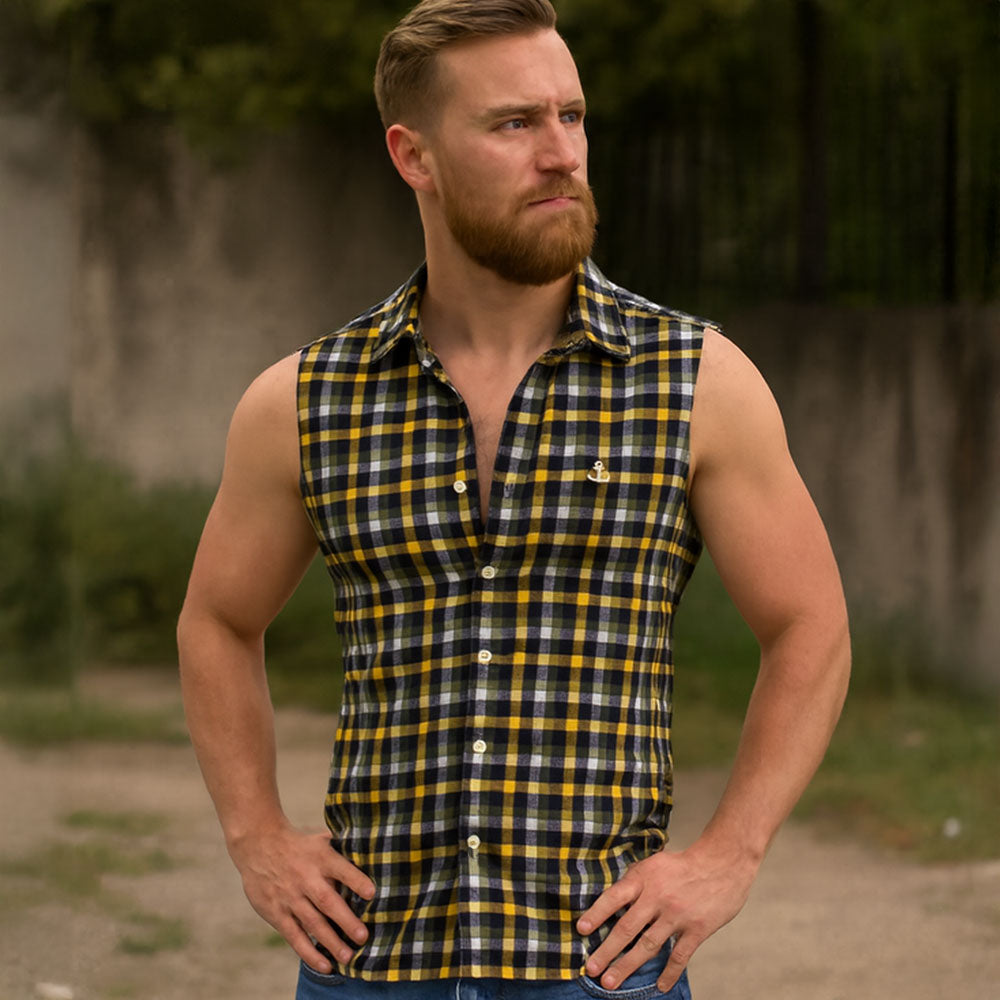 Camisa Flannel Cutoff Shirt Yellow