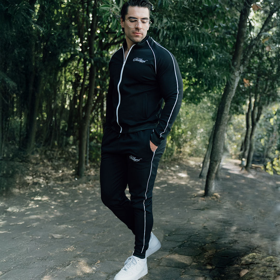 Heritage Tracksuit Black Details White