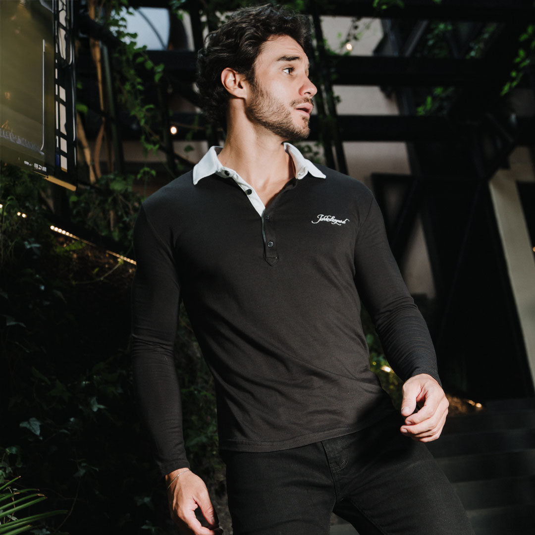 Santos Polo Black White Heritage Logo