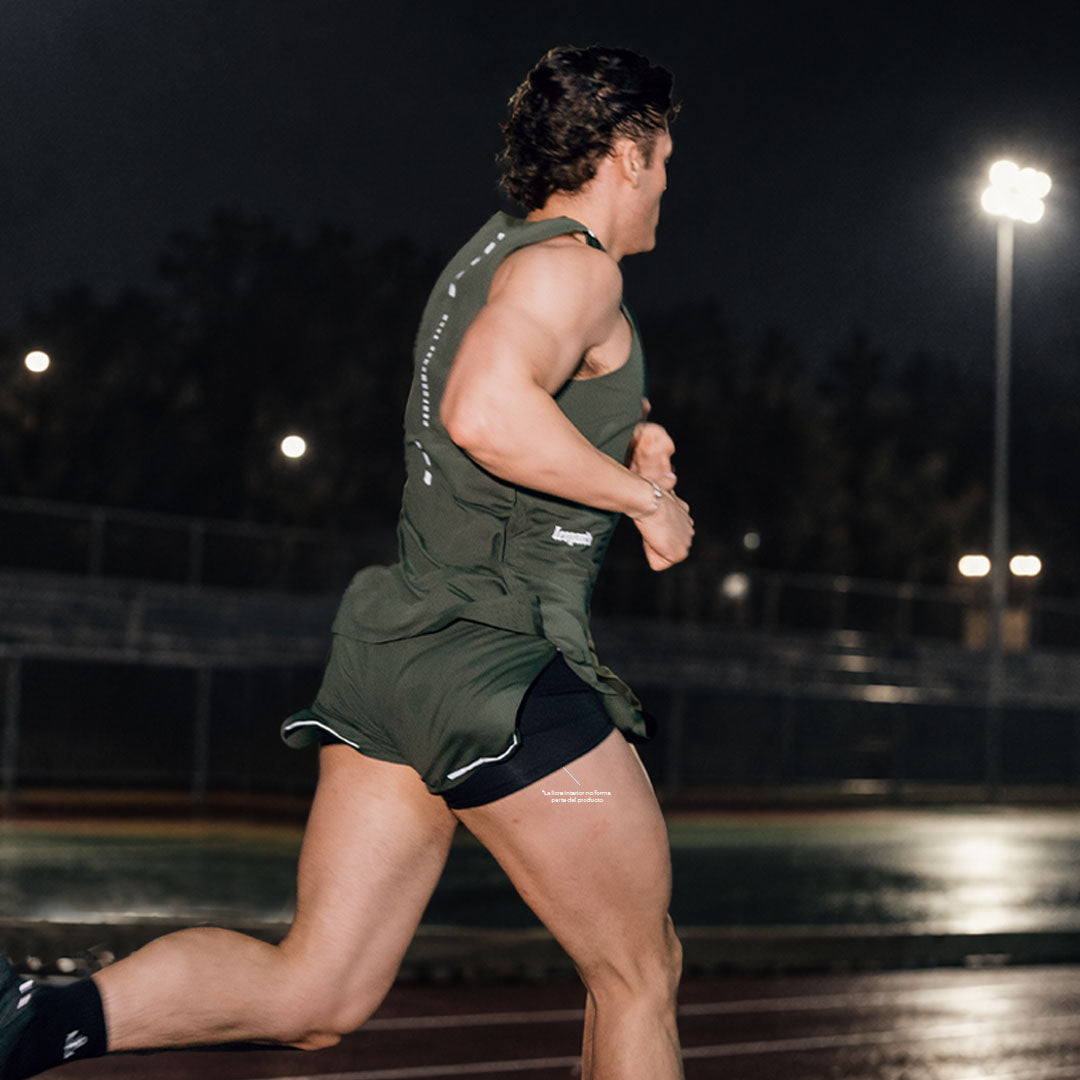Singlet Tank Performance Tech Aeradry Olive Race