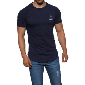 Navy Blue Short Sleeve Raglan T-Shirt