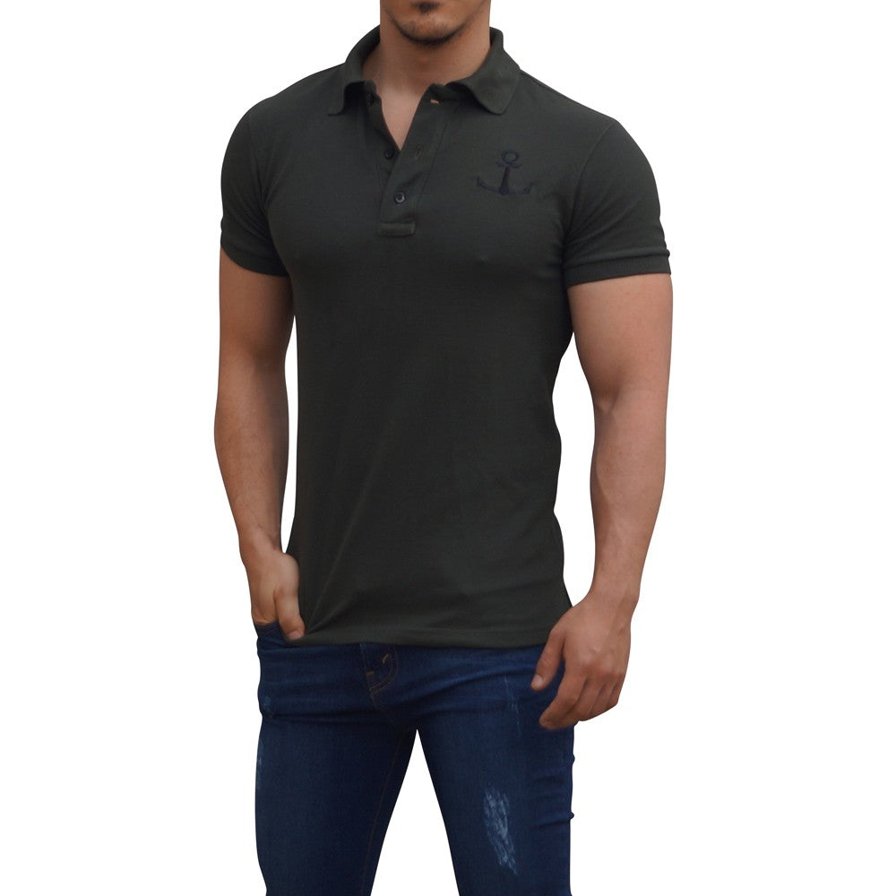 Military Green Polo Military Green Sleeves Black Logo