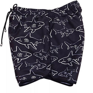 Black Shark Print Swimsuit