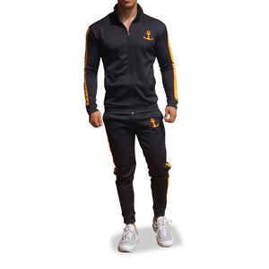 Elite Track Suit Pants Negro Franja Amarilla