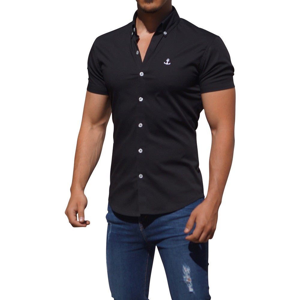 Combinar Pantalon Camisa De Mezclilla Con Pantalon Negro Hombre