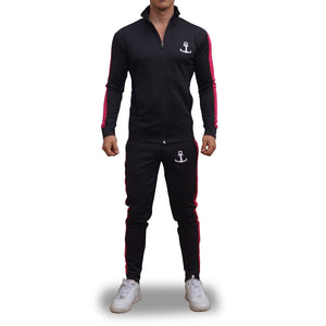 Elite Track Suit Pants Negro Franja Fucsia