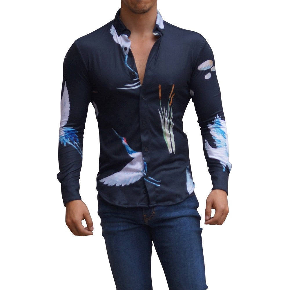 Camisa Manga Larga Crane Negro