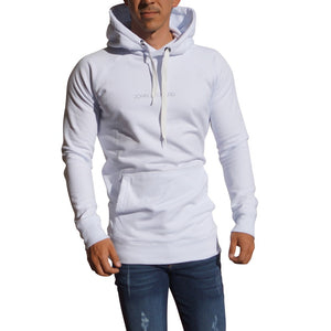 Minimal White Logo Black Hoodie Sweatshirt
