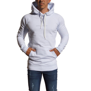 Minimal White Logo Black Hoodie Sweatshirt