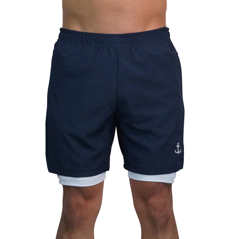 Strong Line Short Navy Logo Silver