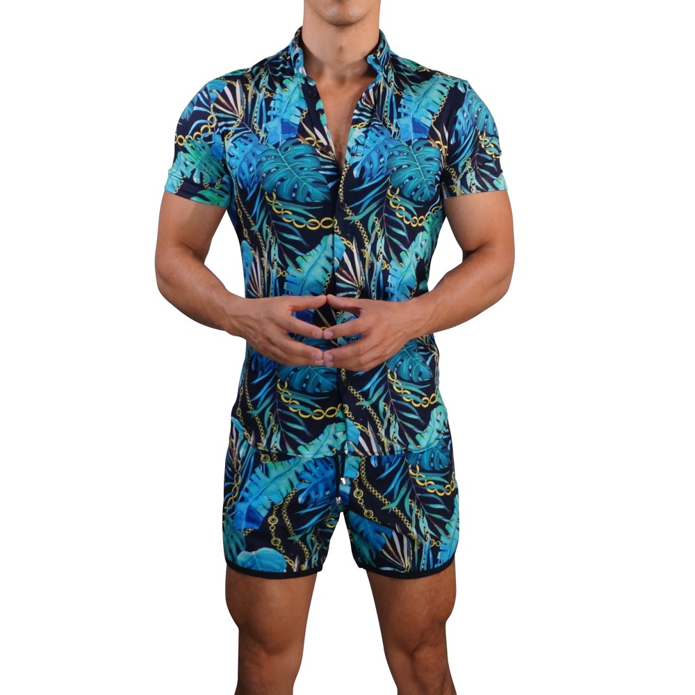 Camisa Manga Corta Jungla Negro
