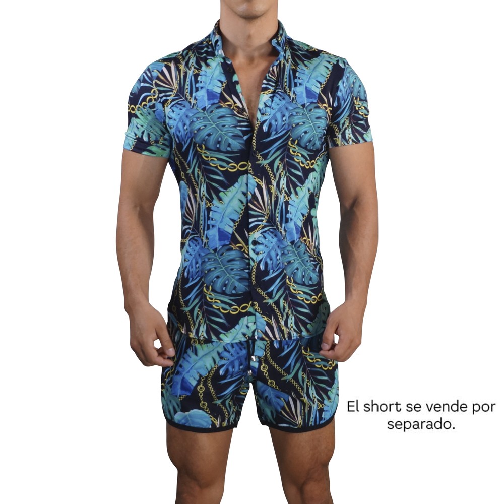 Camisa Manga Corta Jungla Negro