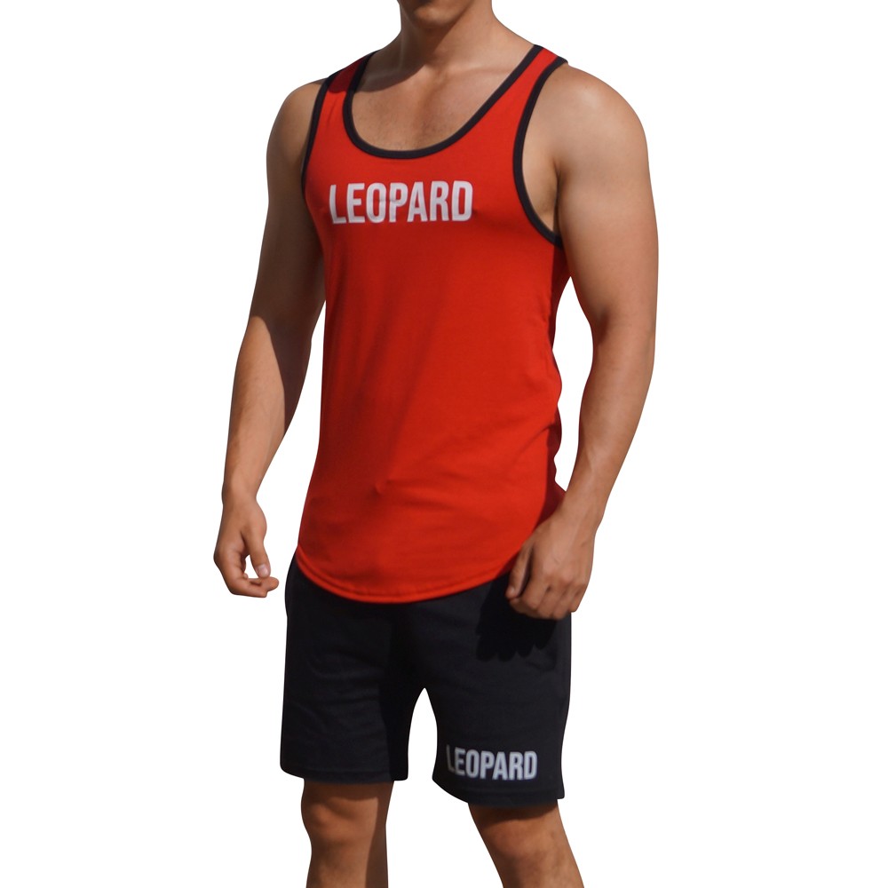 Gym Core Tank Roja Bies Negro Big Logo Blanco
