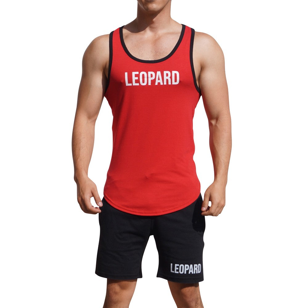 Gym Core Tank Red Bias Black Big Logo White