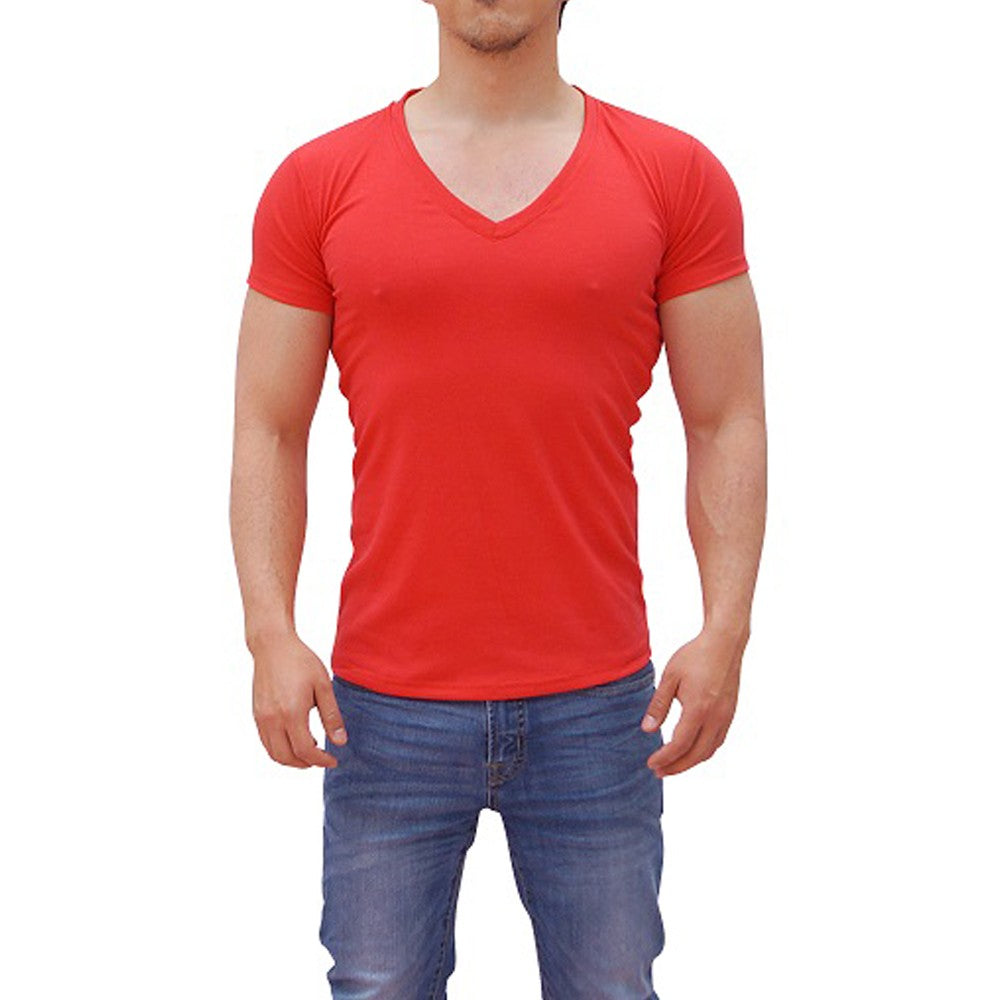Playera Cuello V Profundo Coral