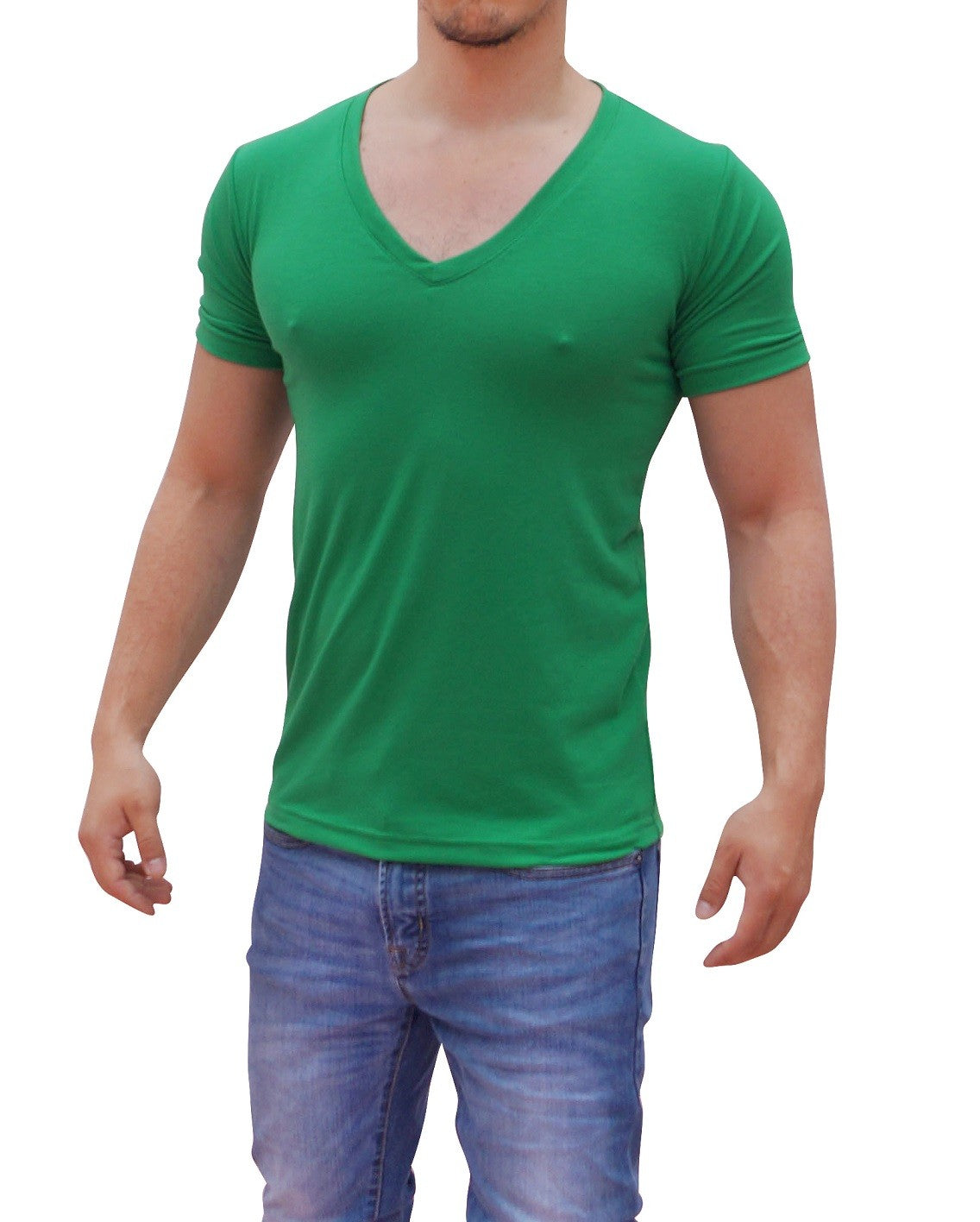 Playera Cuello V Profundo Verde Bandera
