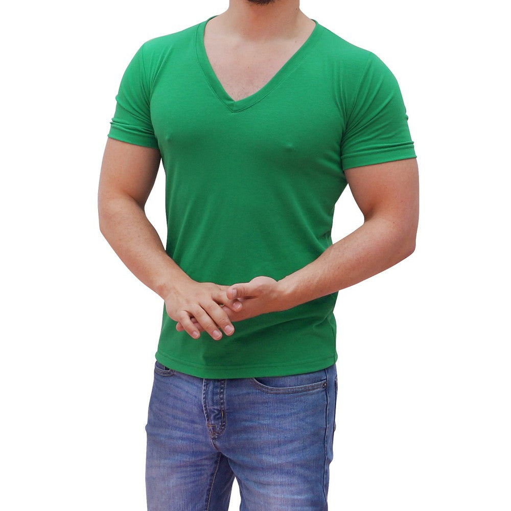 Playera Cuello V Profundo Verde Bandera