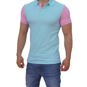 Menta Polo Shirt Mint Logo Short Sleeve Pastel Pink