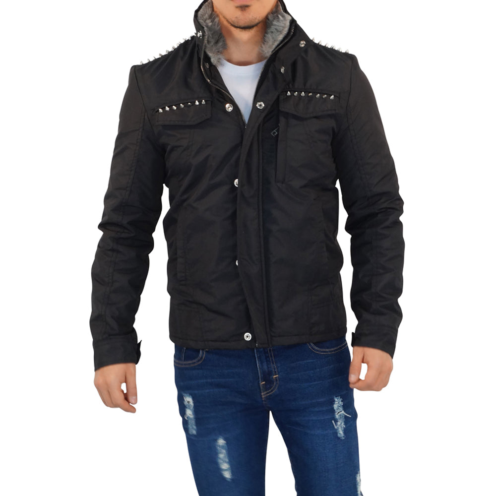 Chamarra Pilot Jacket Black Spikes