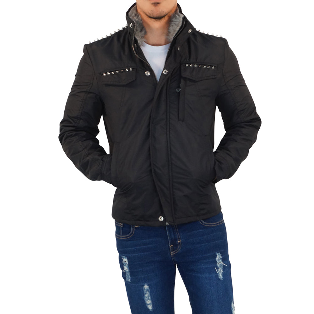 Chamarra Pilot Jacket Black Spikes