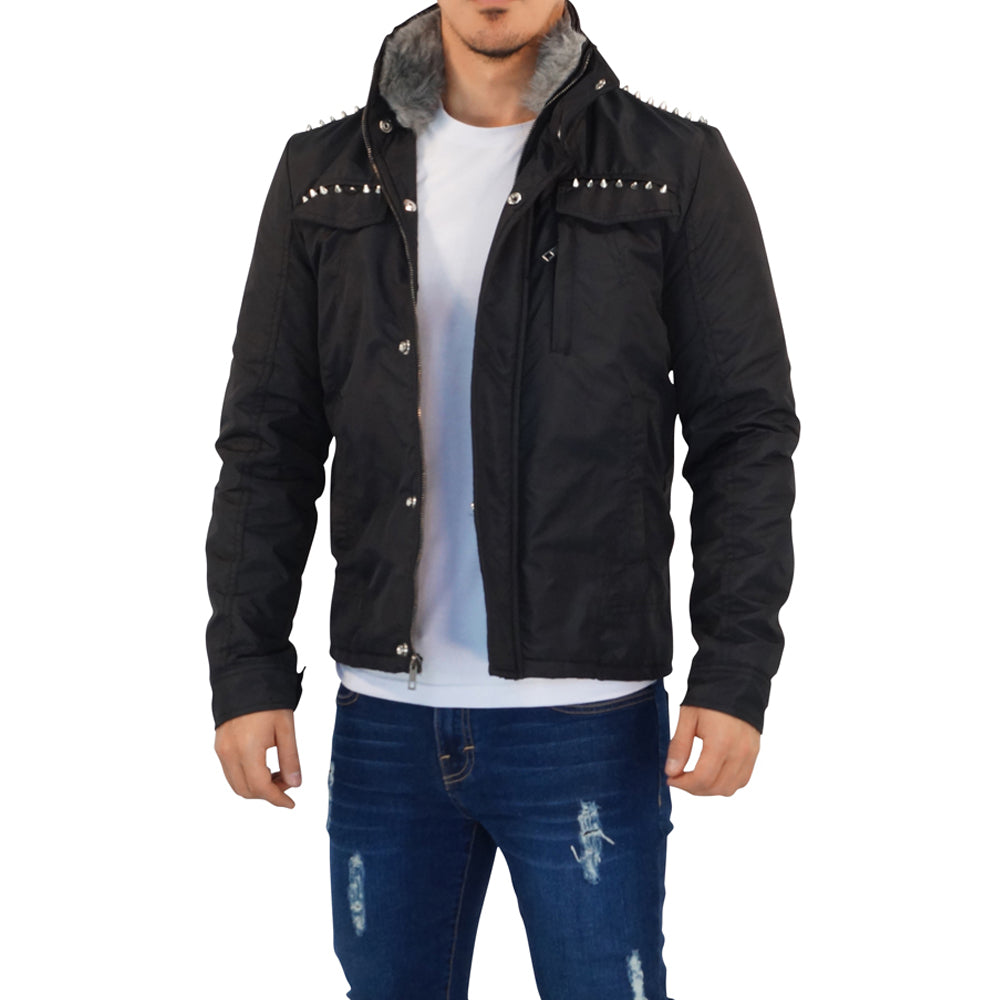 Chamarra Pilot Jacket Black Spikes