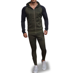 Delta Tracksuit Verde Militar Manga Negra Franja Negra