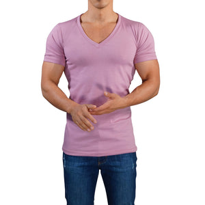 Playera Cuello V Profundo Rosa