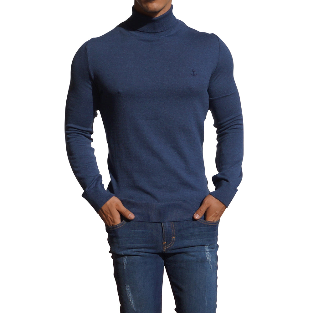 Navy Roll Neck Sweater