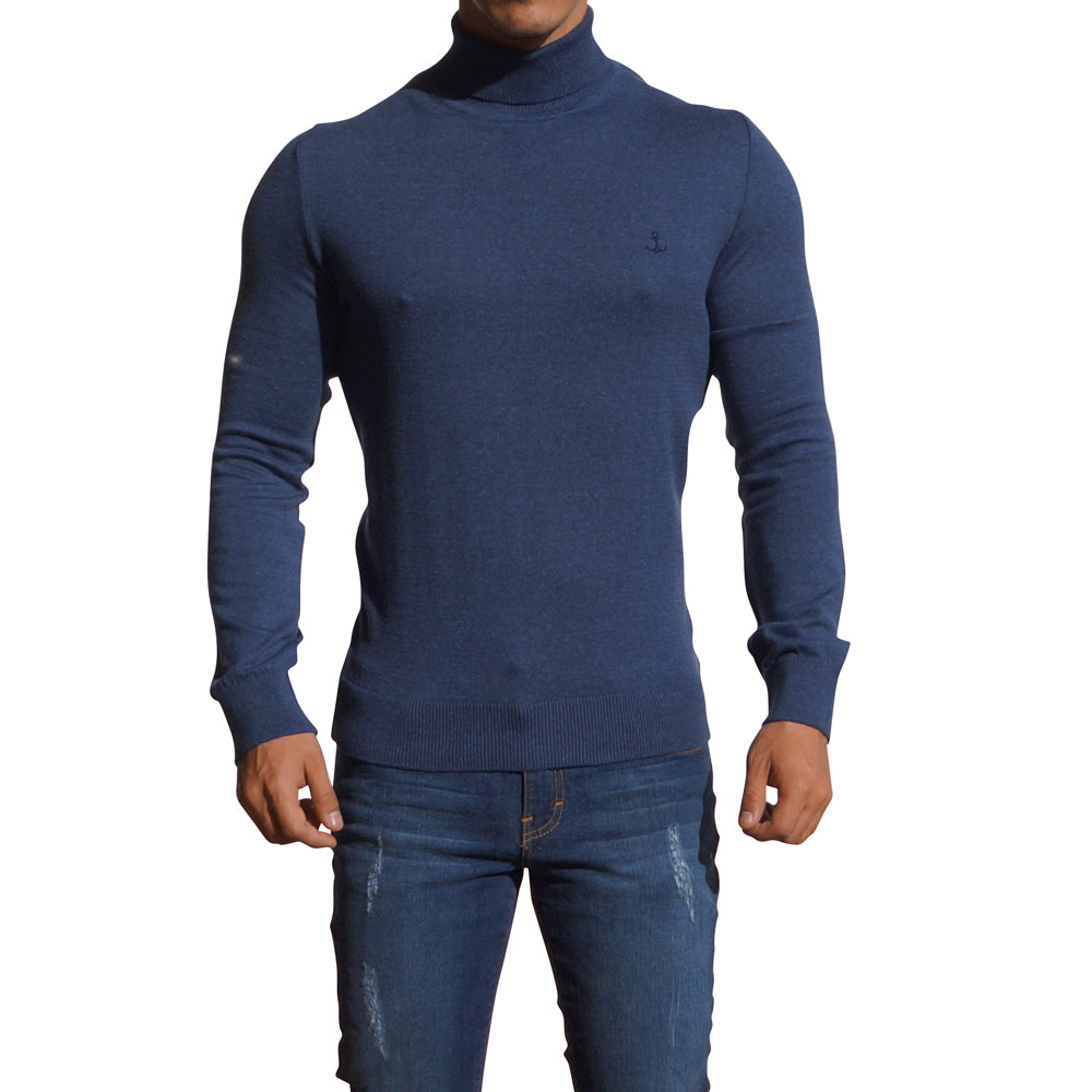 Navy Roll Neck Sweater
