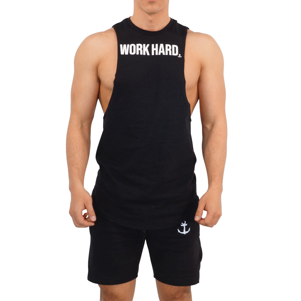 Gym Sleeveless Tee Mentality 3 Pack Black No Excuses-Work Hard-Discipline