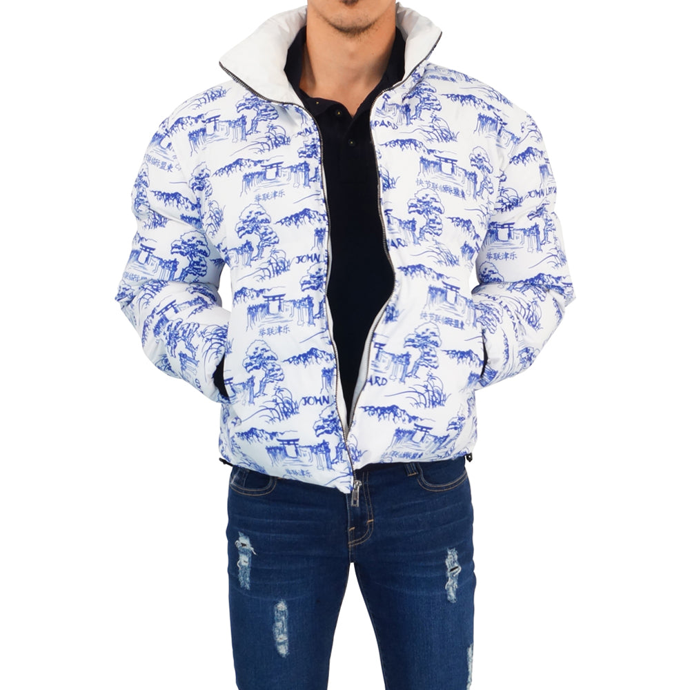 Puffer Jacket Pattern White Zen Garden