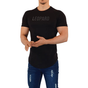 Matte Leopard Short Sleeve Black Raglan T-shirt 