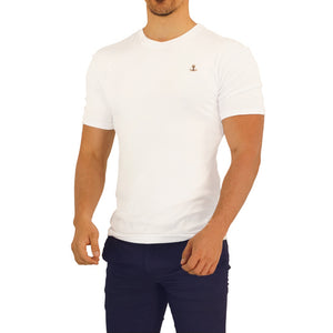 Metal Emblem White Short Sleeve T-Shirt