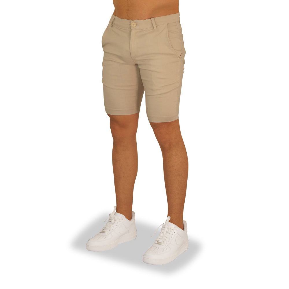 Beige Chino Ultra Stretch Skinny Shorts
