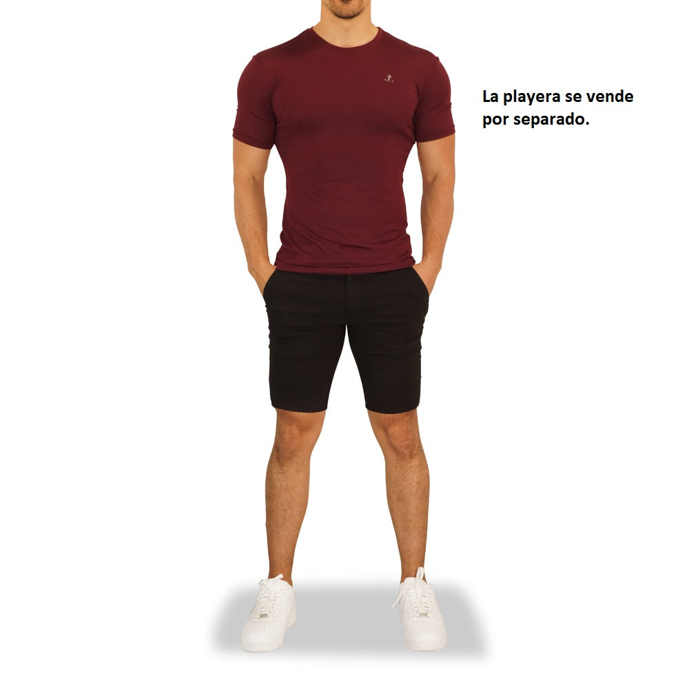 Black Chino Ultra Stretch Skinny Shorts