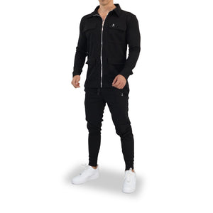 Casual Utility Tracksuit Black