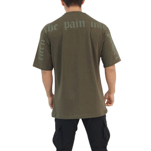 Oversized T-shirt Military Green Logo Turn The Pain Olive