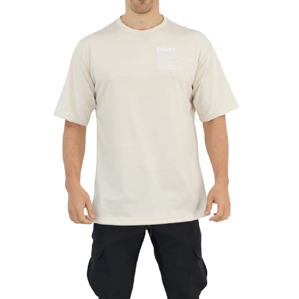 Playera Oversized Sand Logo Turn The Pain White