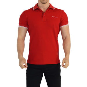 Red Polo Shirt Red Sleeves Signature Logo