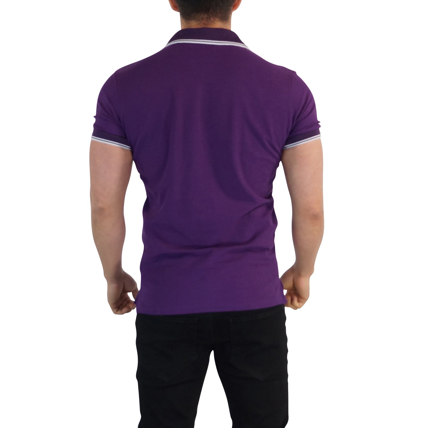 Polo John Leopard Morado Mangas Morado Signature Logo