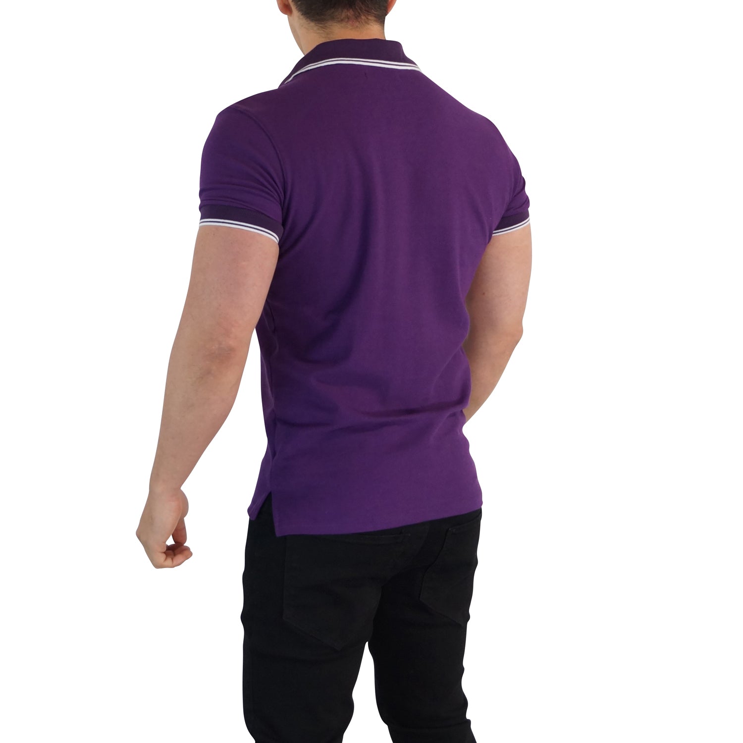 Polo John Leopard Morado Mangas Morado Signature Logo