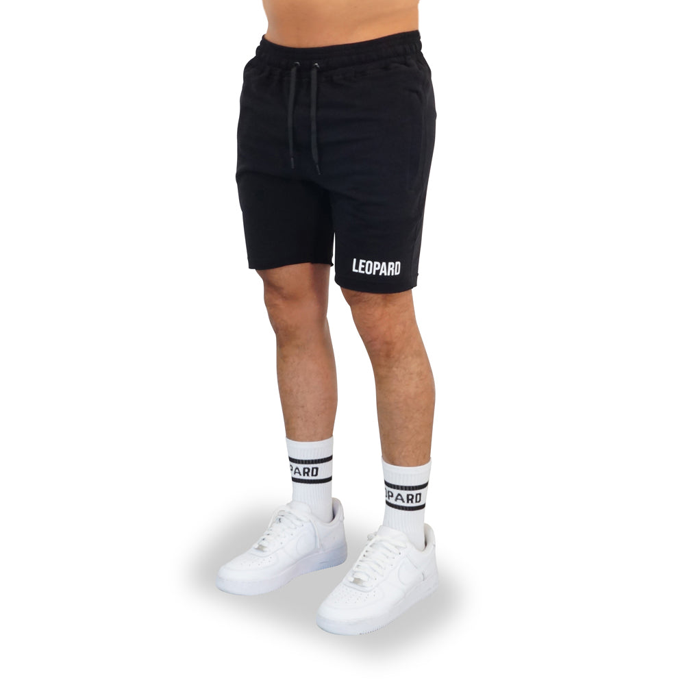 Gym Short Negro Big Logo Blanco