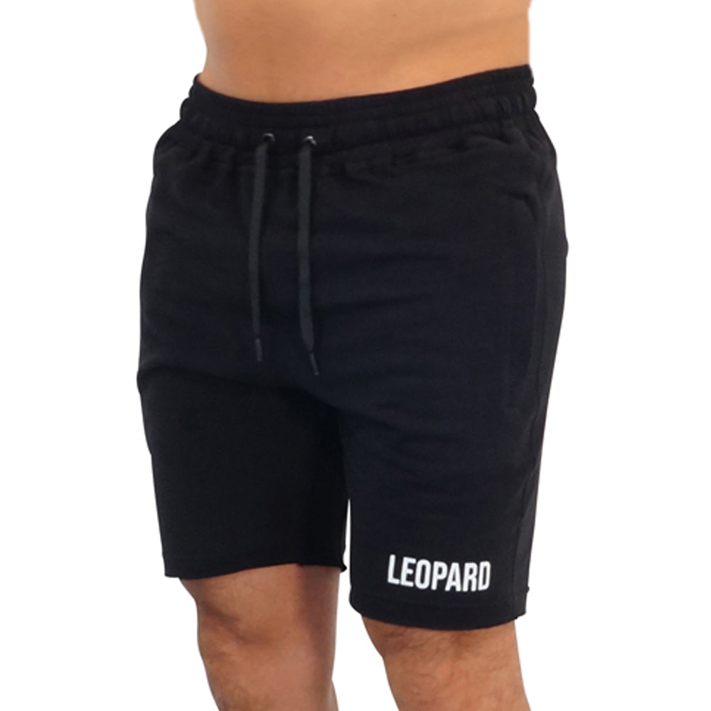 Gym Short Negro Big Logo Blanco