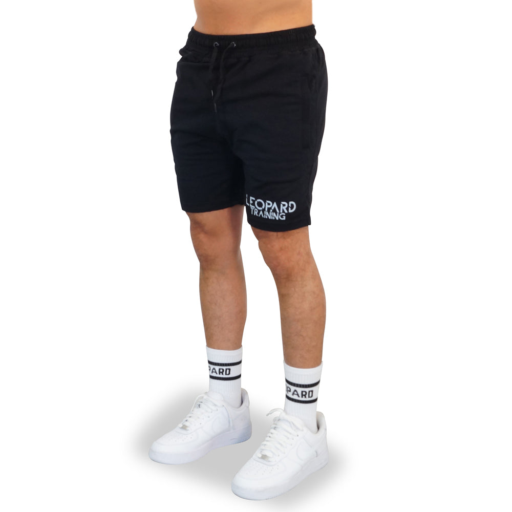 Gym Short Negro Logo Rayas Blanco
