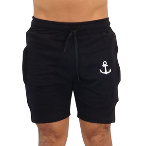 Alpha Short Black Embroidered Logo